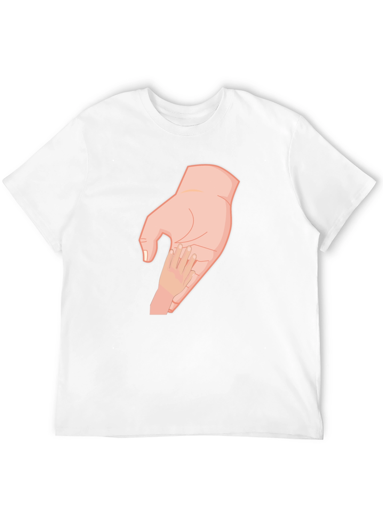 Parent and Child Hand T-Shirt - Black Cotton