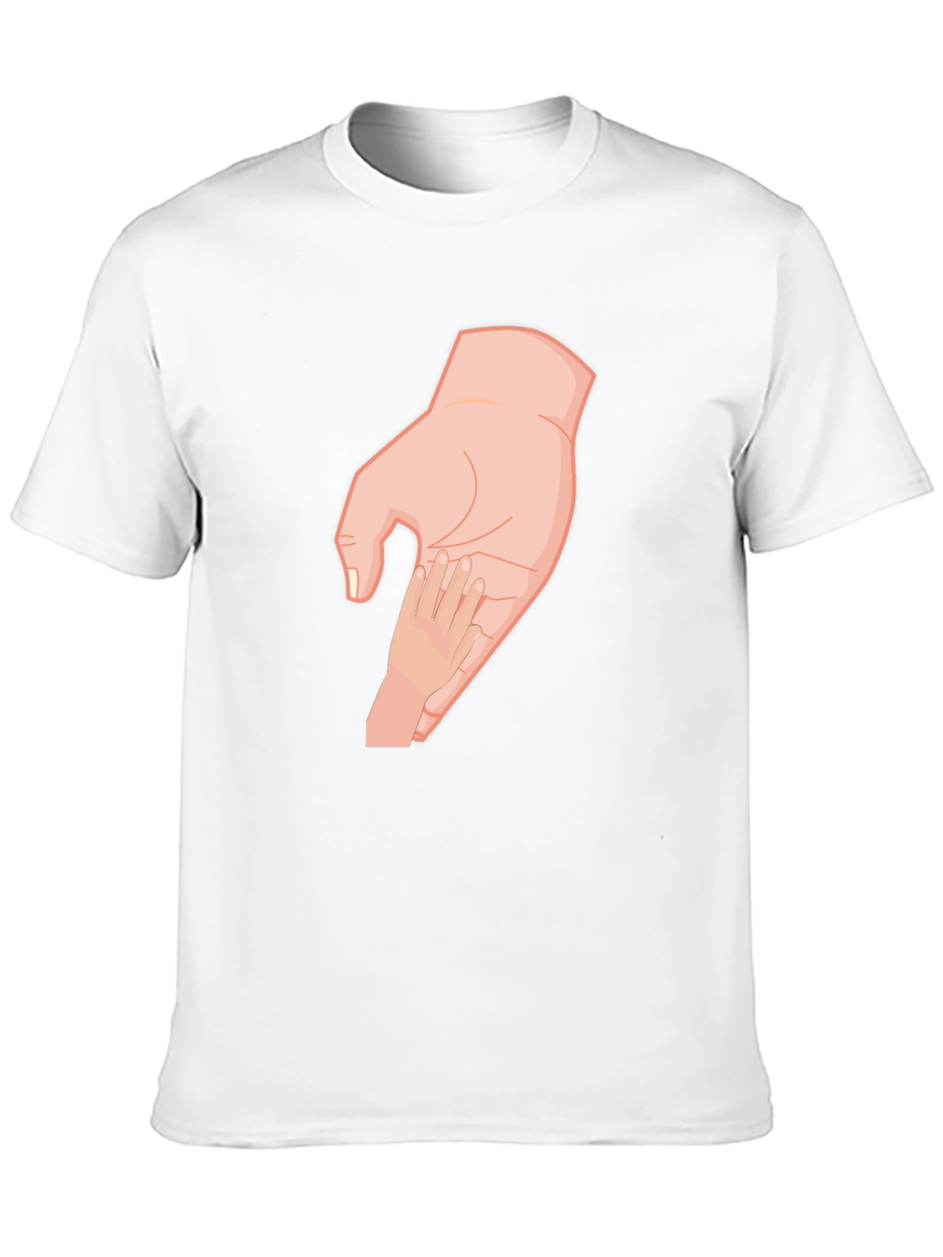 Parent and Child Hand T-Shirt - Black Cotton