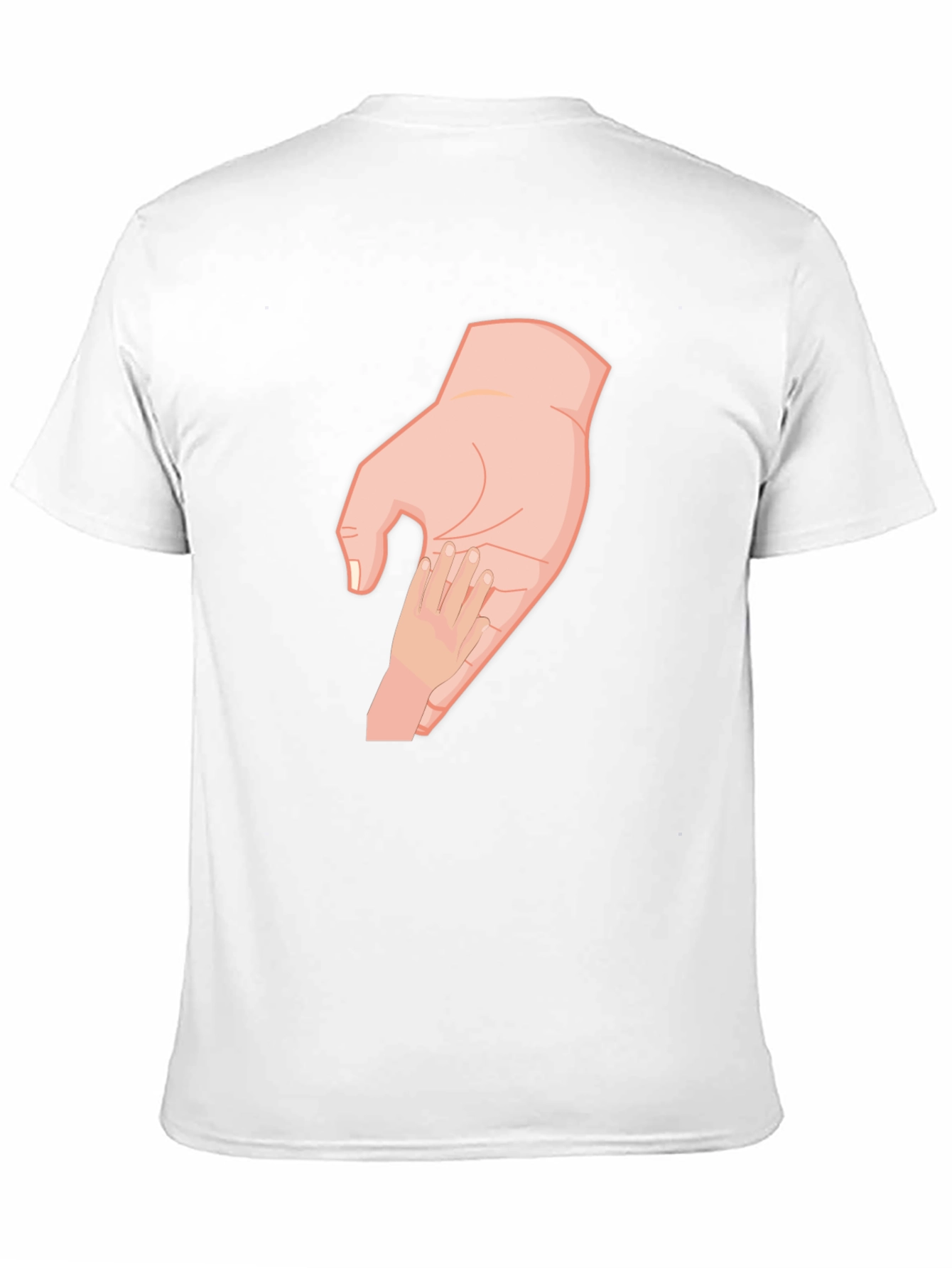 Parent and Child Hand T-Shirt - Black Cotton