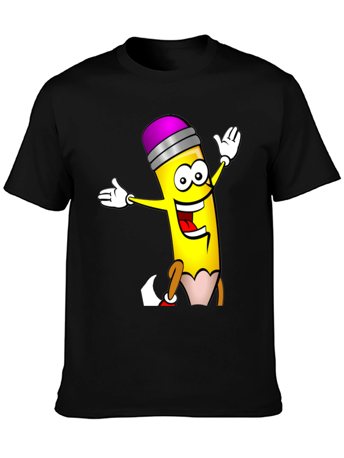 Fun Cartoon Pencil Graphic T-Shirt