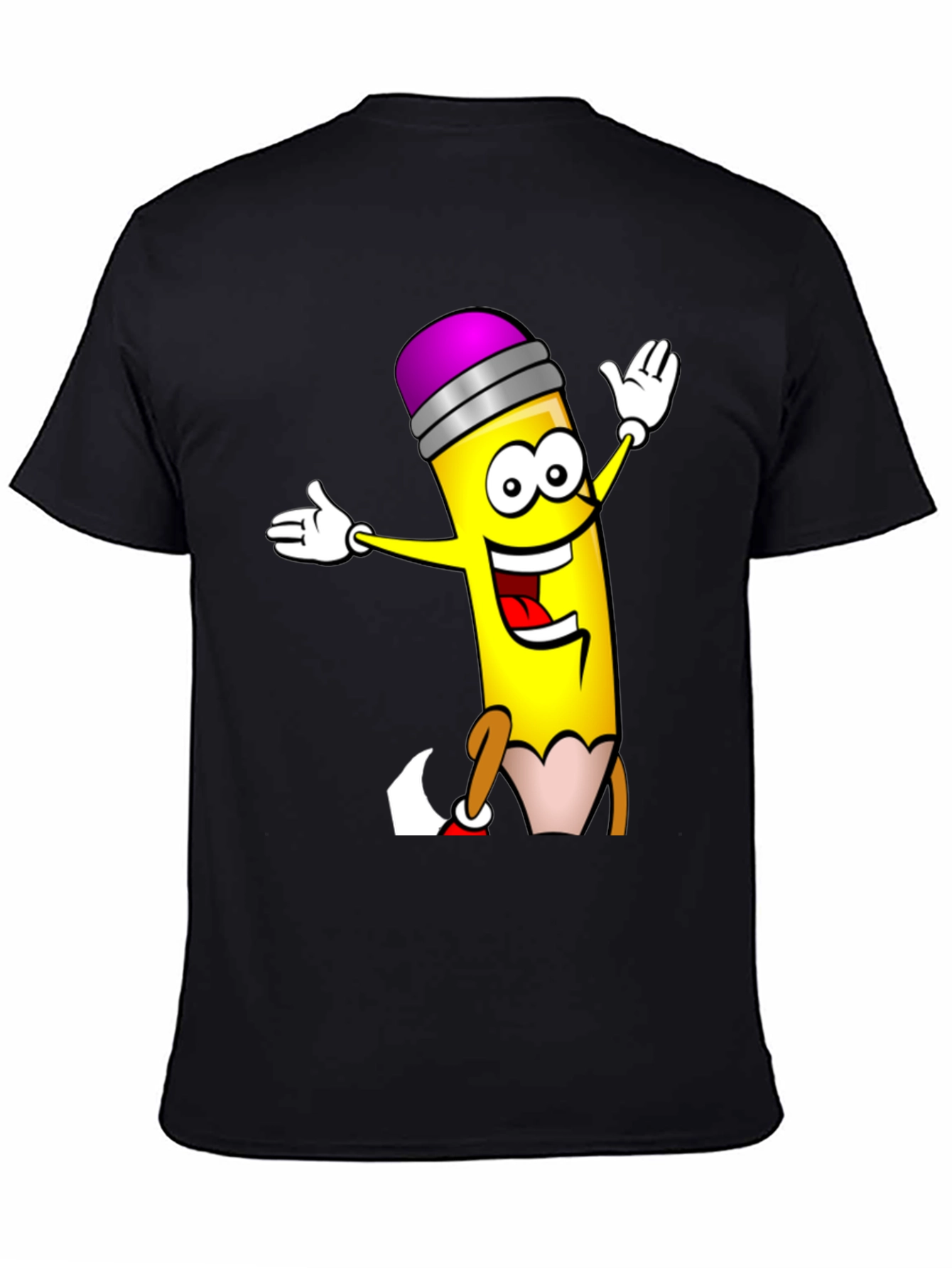 Fun Cartoon Pencil Graphic T-Shirt