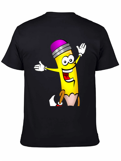 Fun Cartoon Pencil Graphic T-Shirt