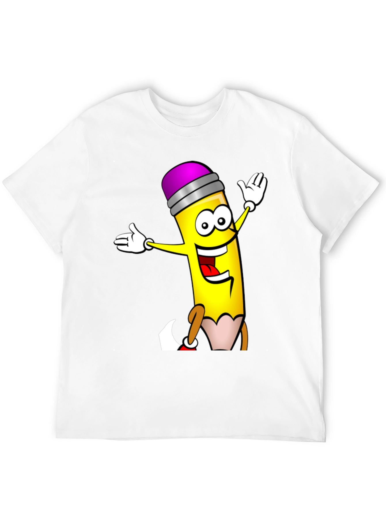 Fun Cartoon Pencil Graphic T-Shirt
