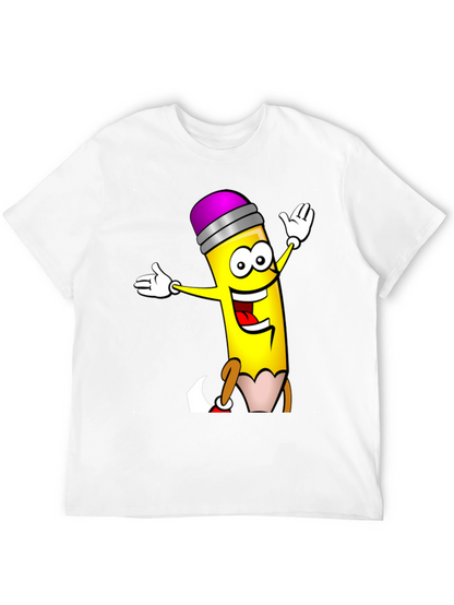 Fun Cartoon Pencil Graphic T-Shirt
