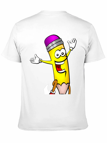 Fun Cartoon Pencil Graphic T-Shirt