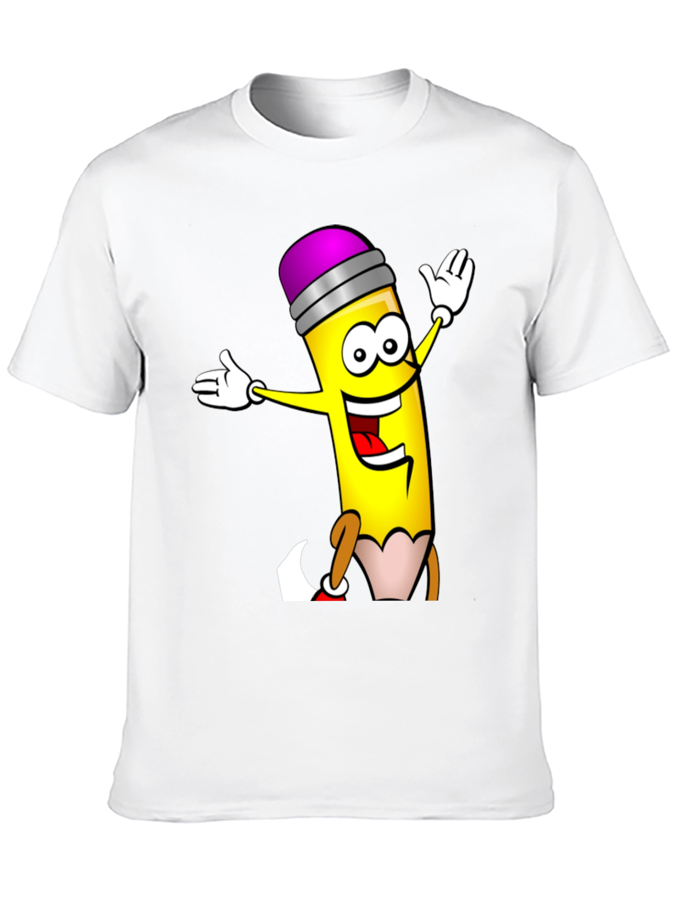 Fun Cartoon Pencil Graphic T-Shirt