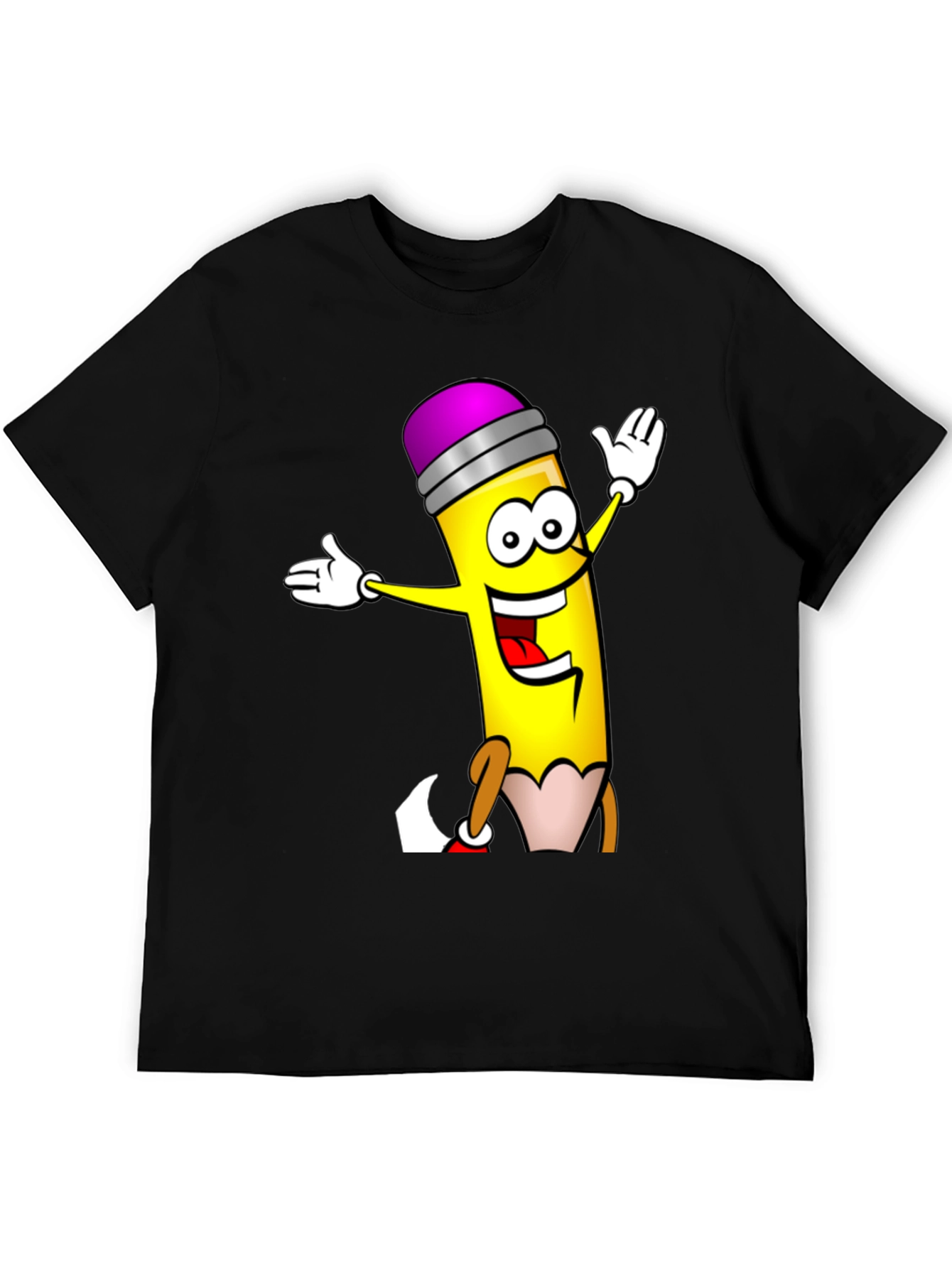 Fun Cartoon Pencil Graphic T-Shirt