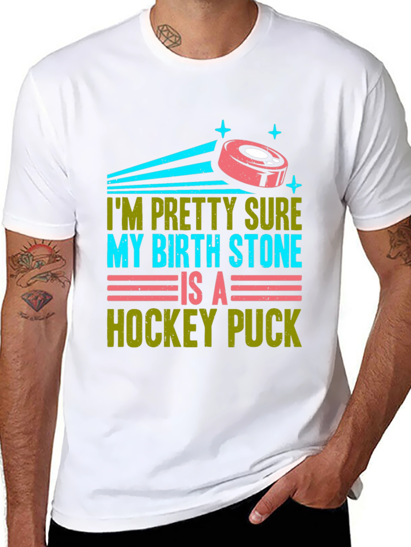 Funny Hockey Birthstone T-Shirt