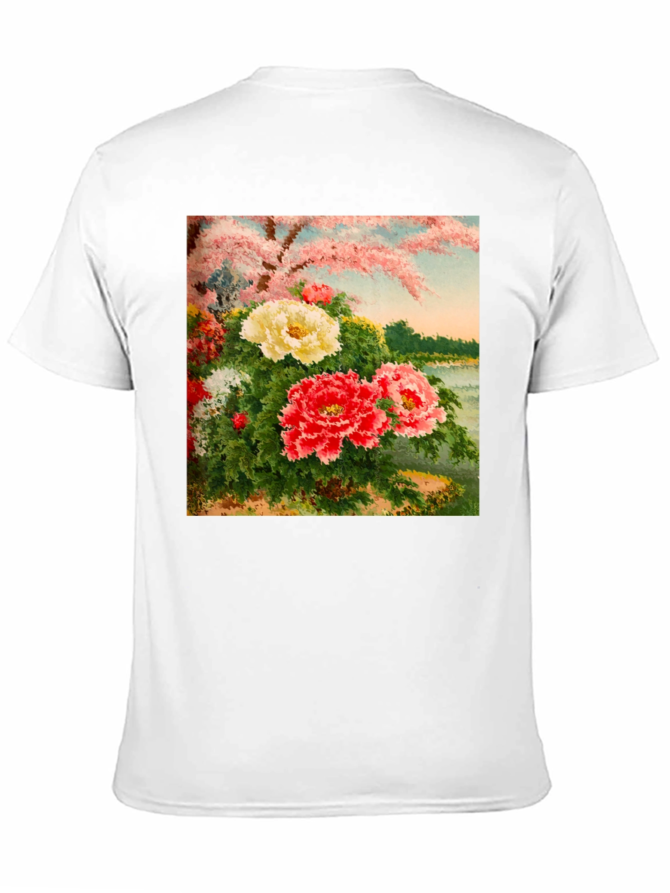 Floral Blossom Art Black Tee