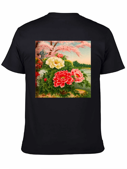Floral Blossom Art Black Tee