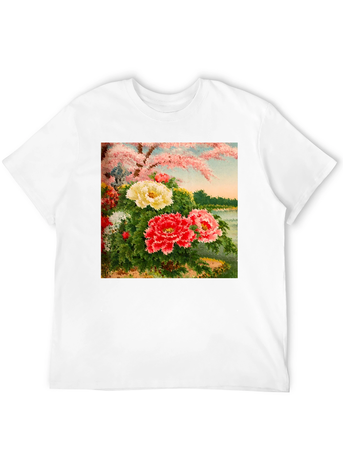 Floral Blossom Art Black Tee