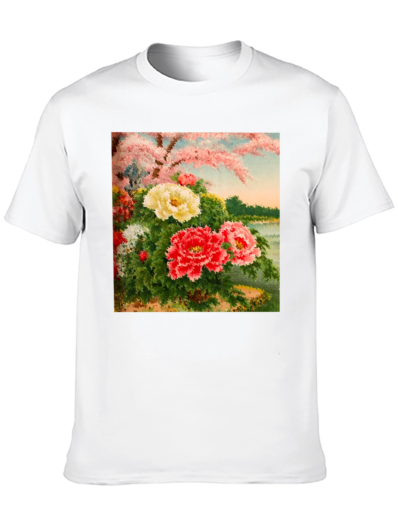 Floral Blossom Art Black Tee