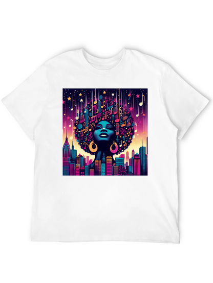 Musical Cityscape Graphic Tee - Afro Art