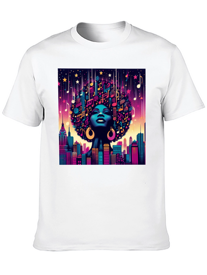Musical Cityscape Graphic Tee - Afro Art