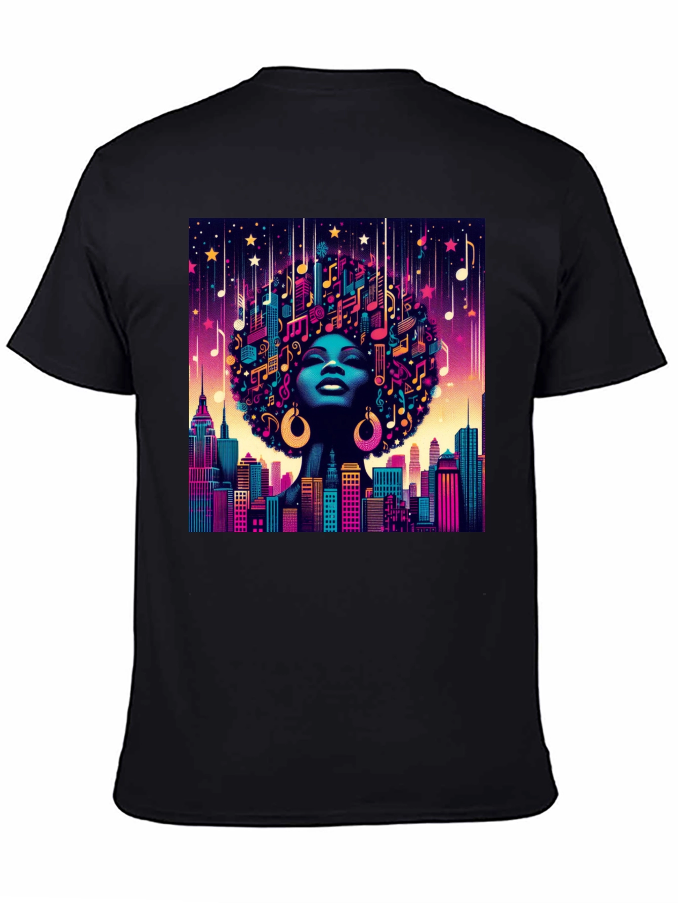 Musical Cityscape Graphic Tee - Afro Art