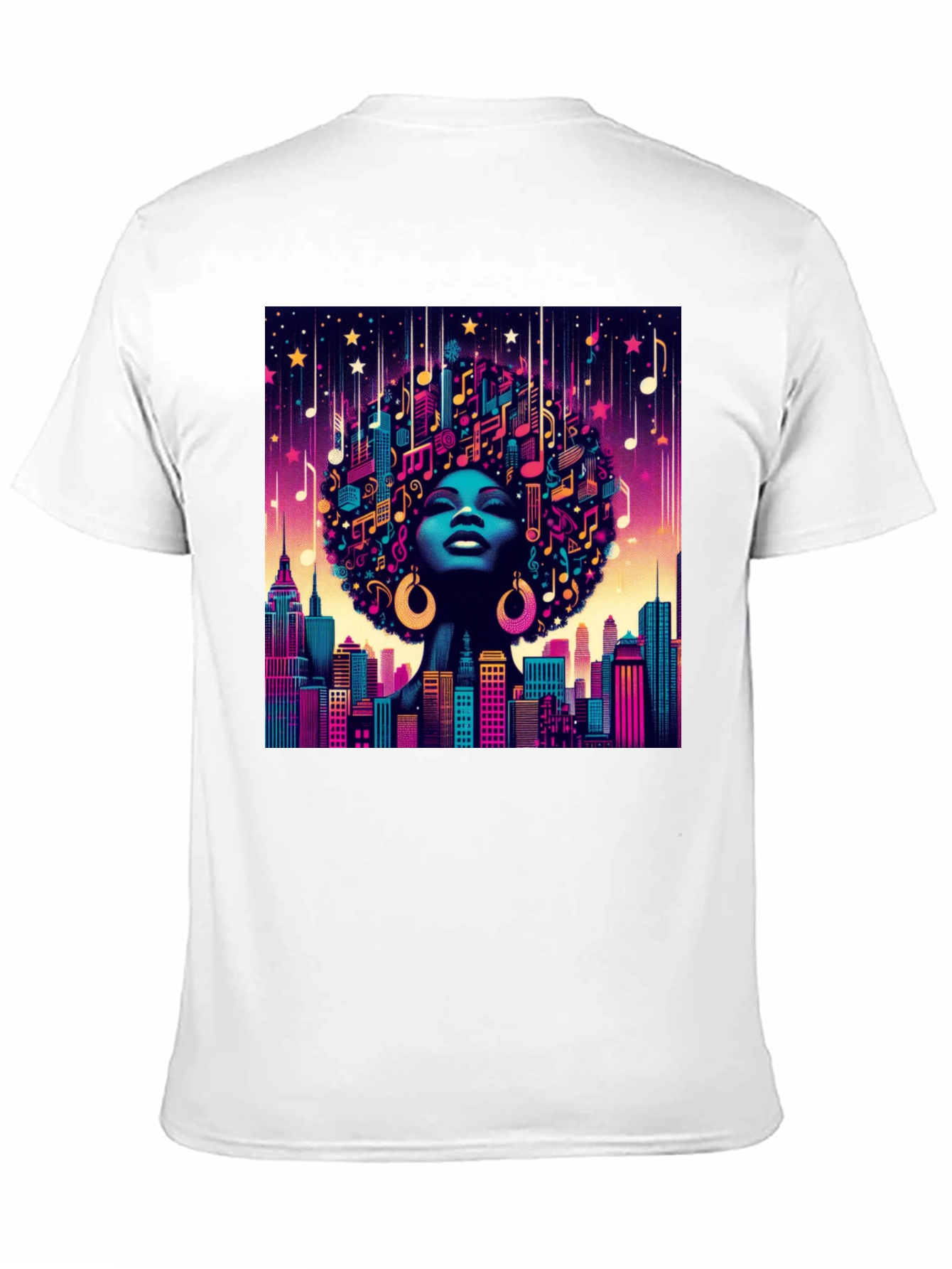 Musical Cityscape Graphic Tee - Afro Art