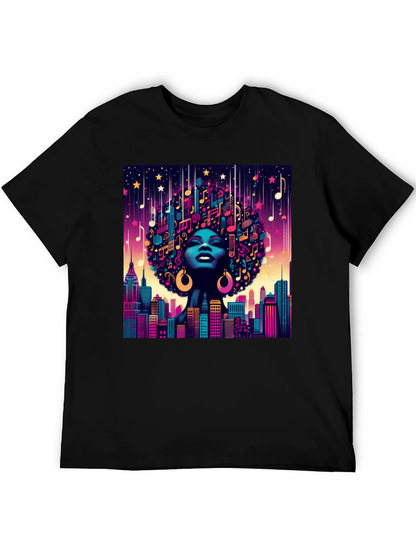 Musical Cityscape Graphic Tee - Afro Art