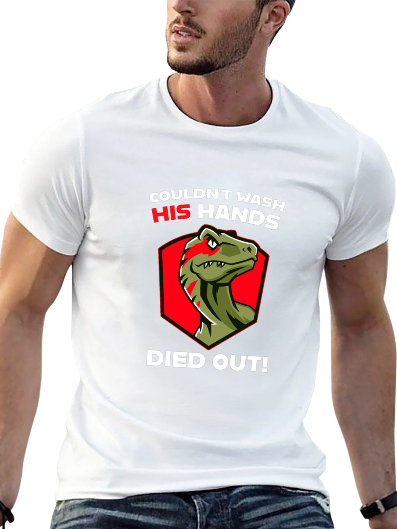 Dinosaur Wash Hands Died Out Funny T-Shirt