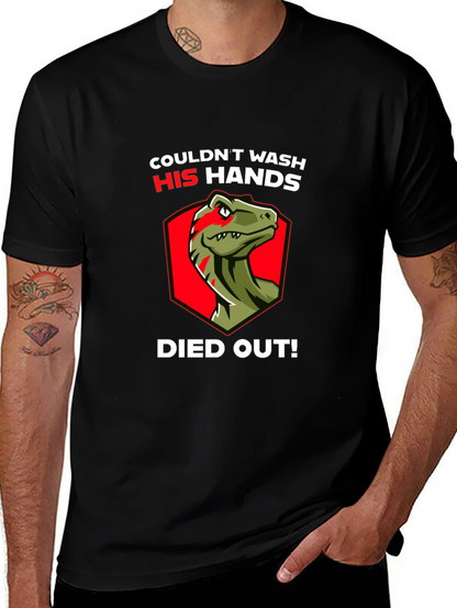 Dinosaur Wash Hands Died Out Funny T-Shirt