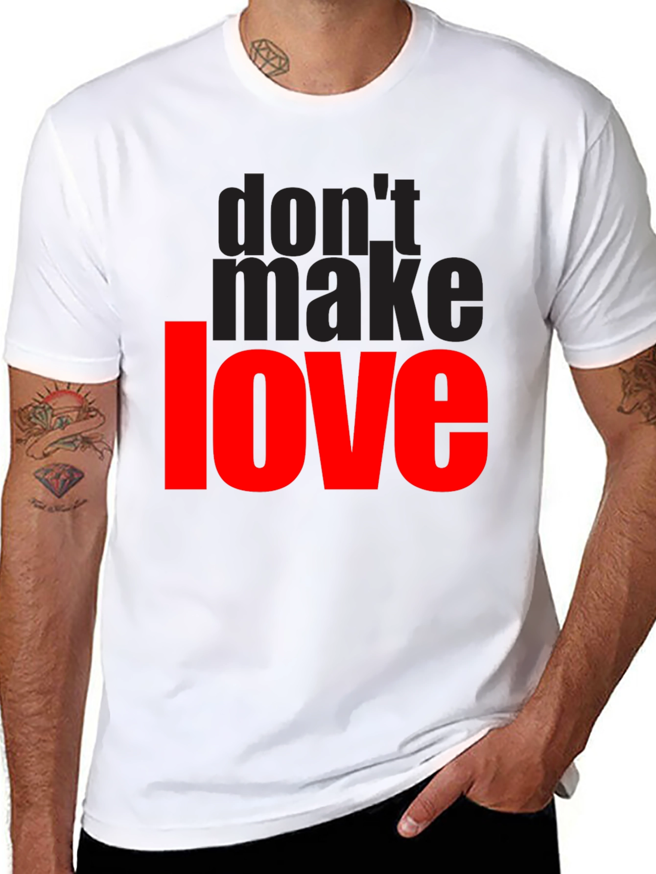 Dont Make Love Graphic T-Shirt - Black