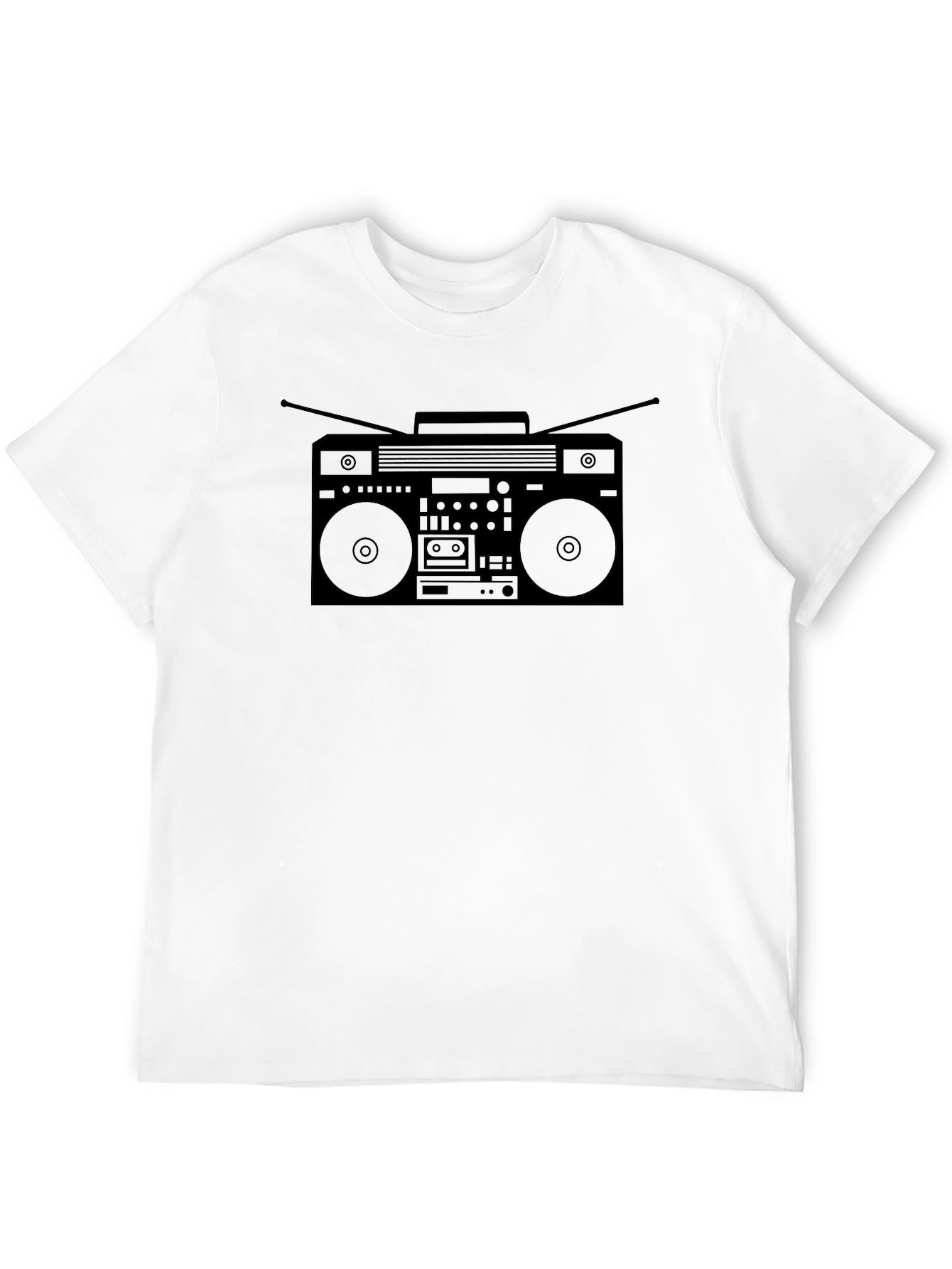 Retro Boombox Graphic Tee - Classic Hip Hop Style