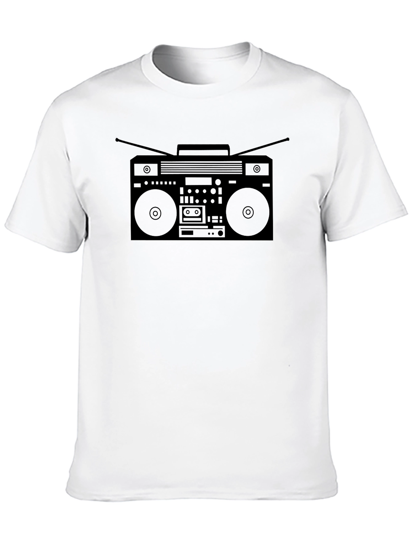 Retro Boombox Graphic Tee - Classic Hip Hop Style