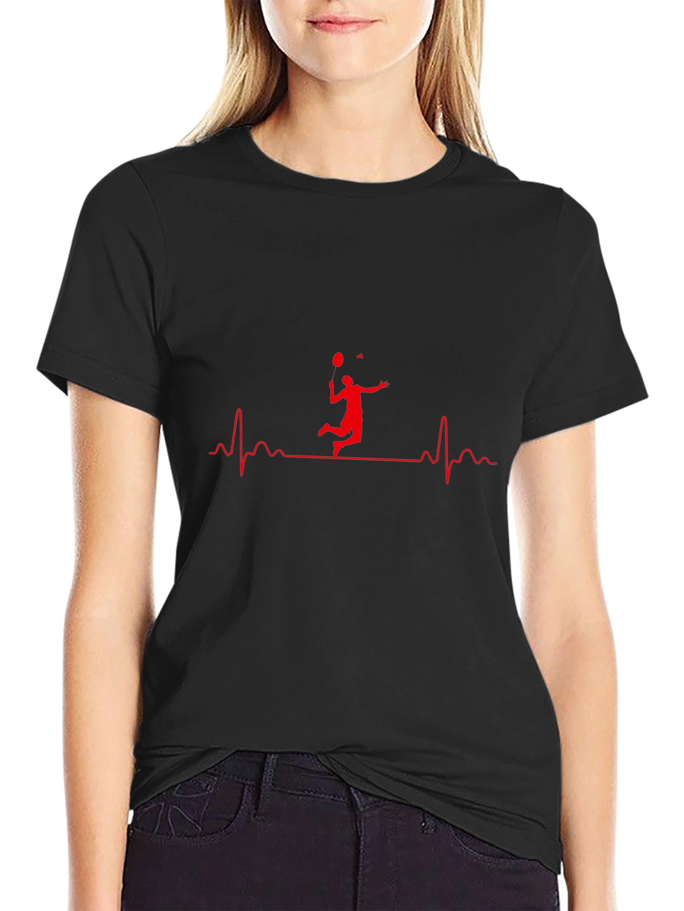 Badminton Heartbeat T-Shirt - Athletes Passion