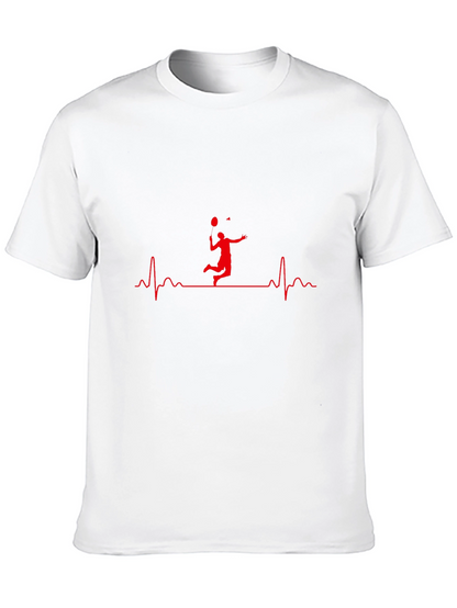Badminton Heartbeat T-Shirt - Athletes Passion