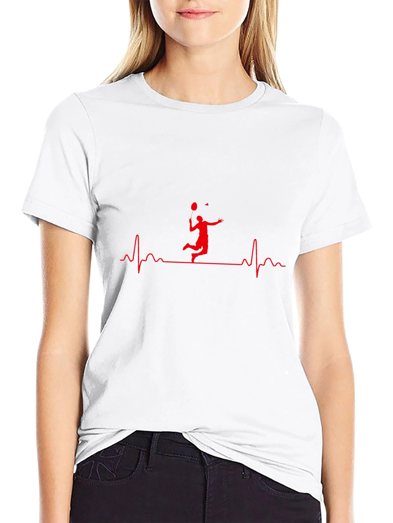 Badminton Heartbeat T-Shirt - Athletes Passion