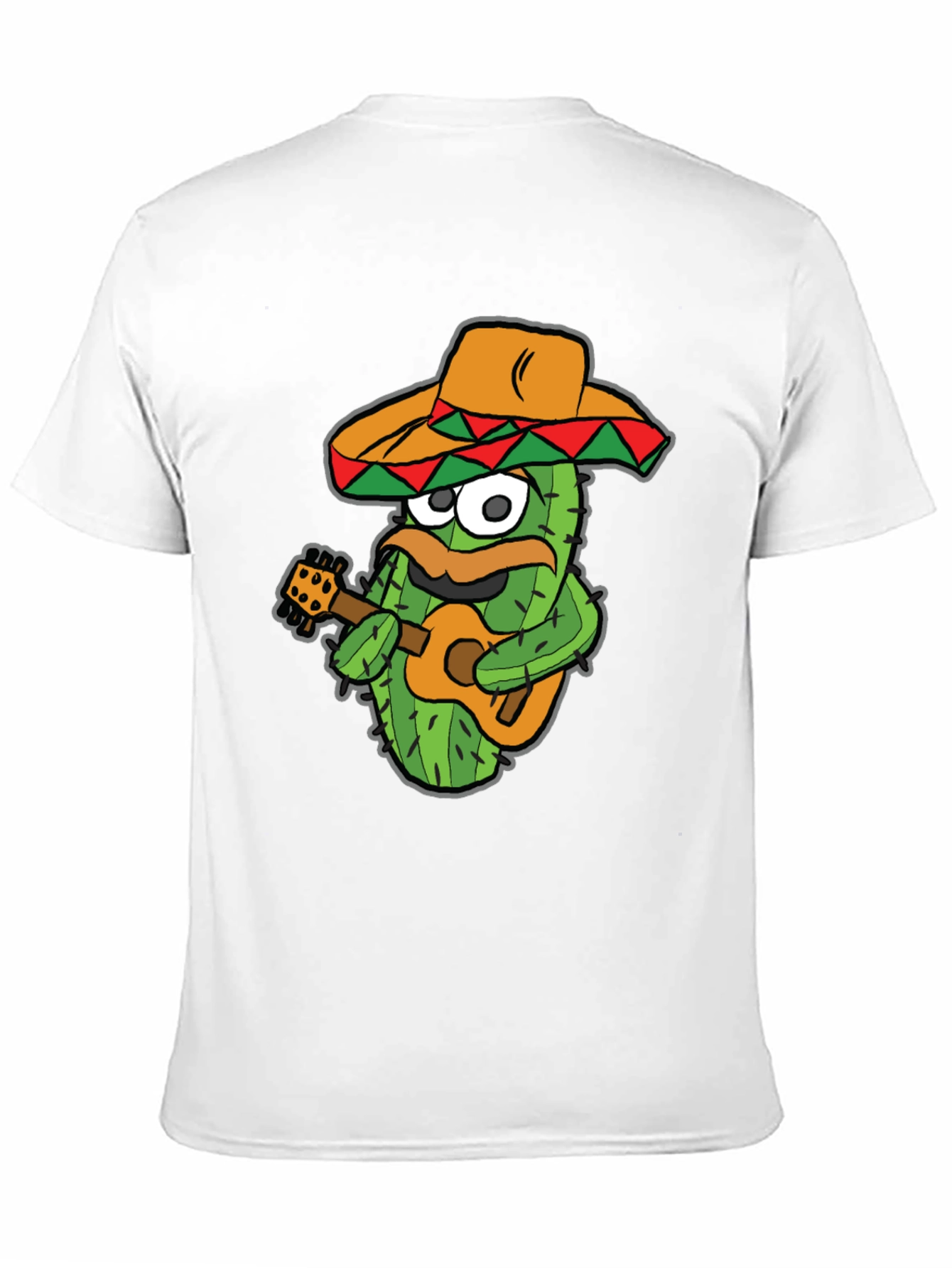 Cactus Guitarist Graphic Tee - Black Cotton T-Shirt