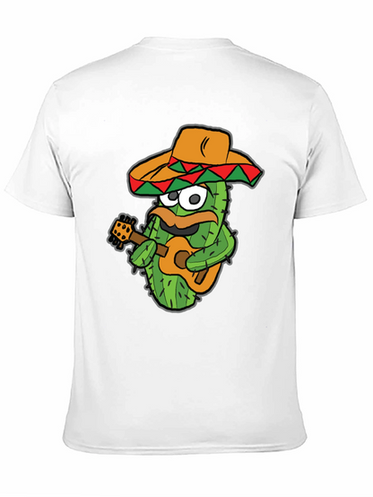 Cactus Guitarist Graphic Tee - Black Cotton T-Shirt