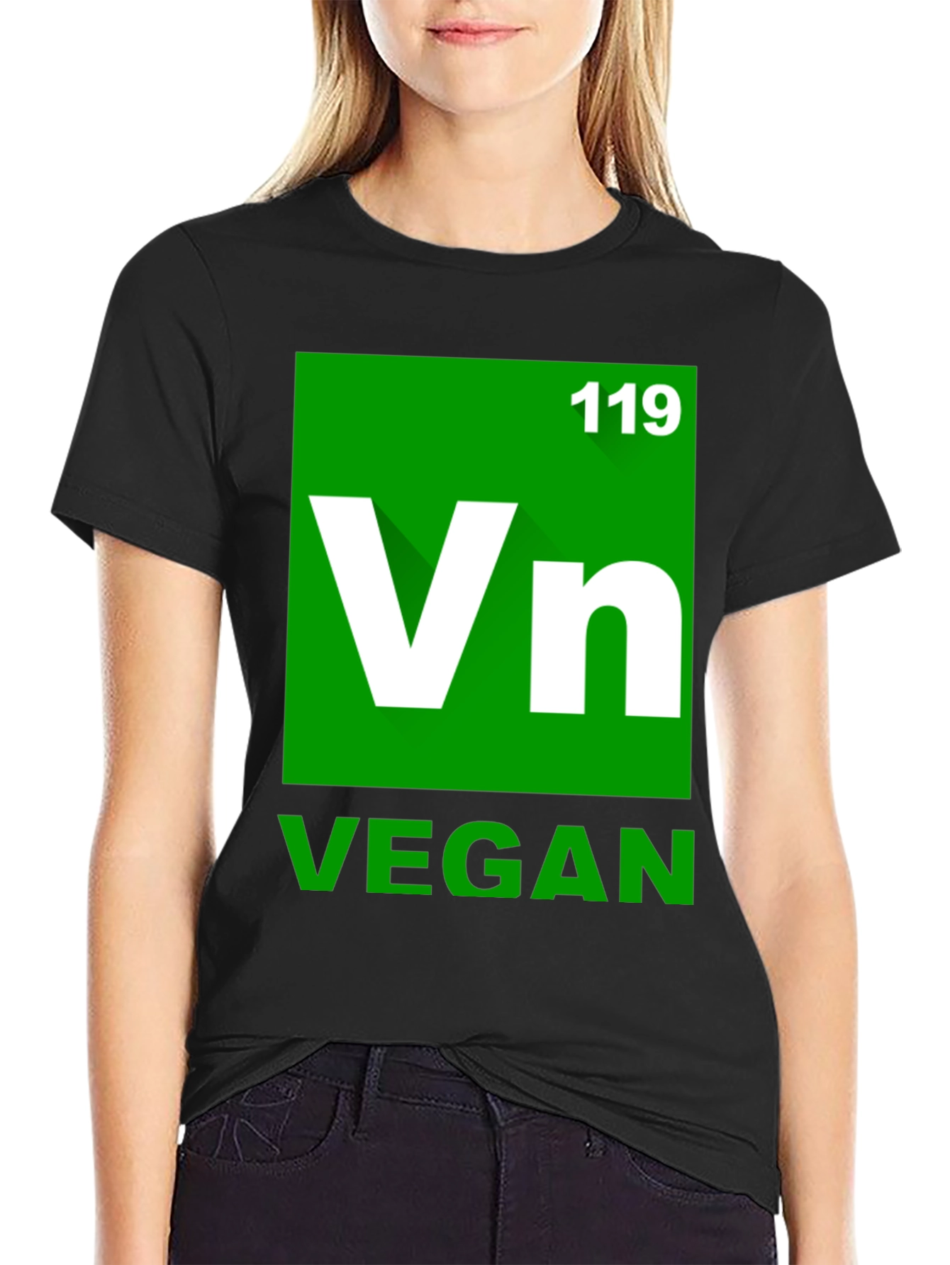 Vegan Element T-Shirt - Green Periodic Table Style