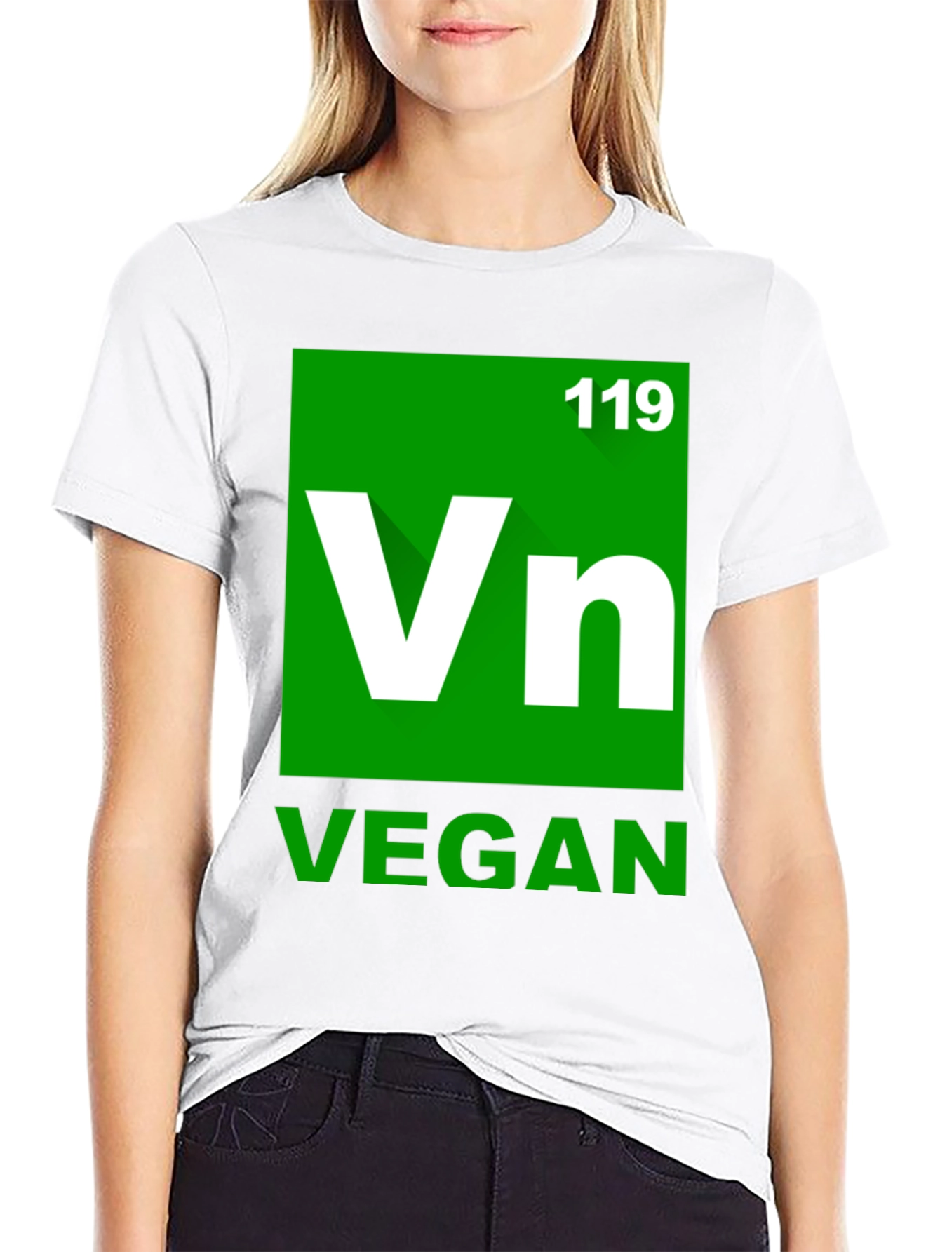 Vegan Element T-Shirt - Green Periodic Table Style