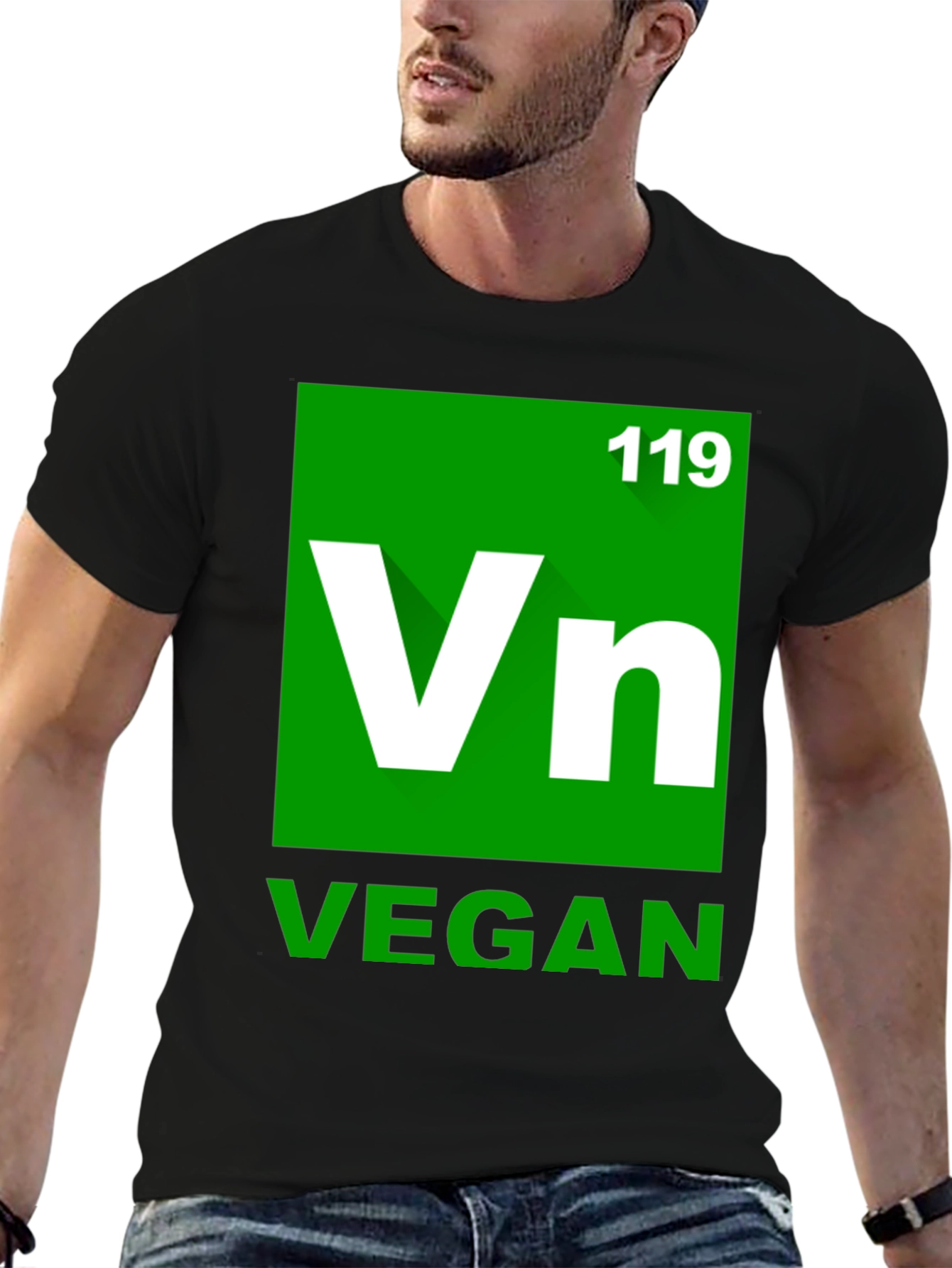 Vegan Element T-Shirt - Green Periodic Table Style