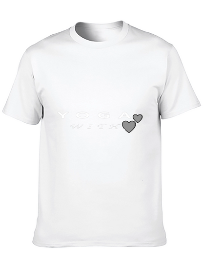 Yoga With Hearts Graphic Tee - Black Unisex