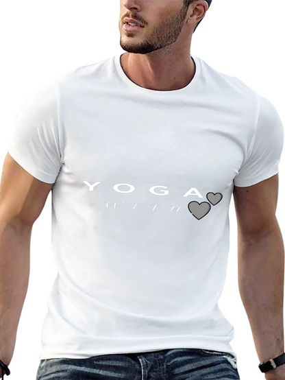 Yoga With Hearts Graphic Tee - Black Unisex