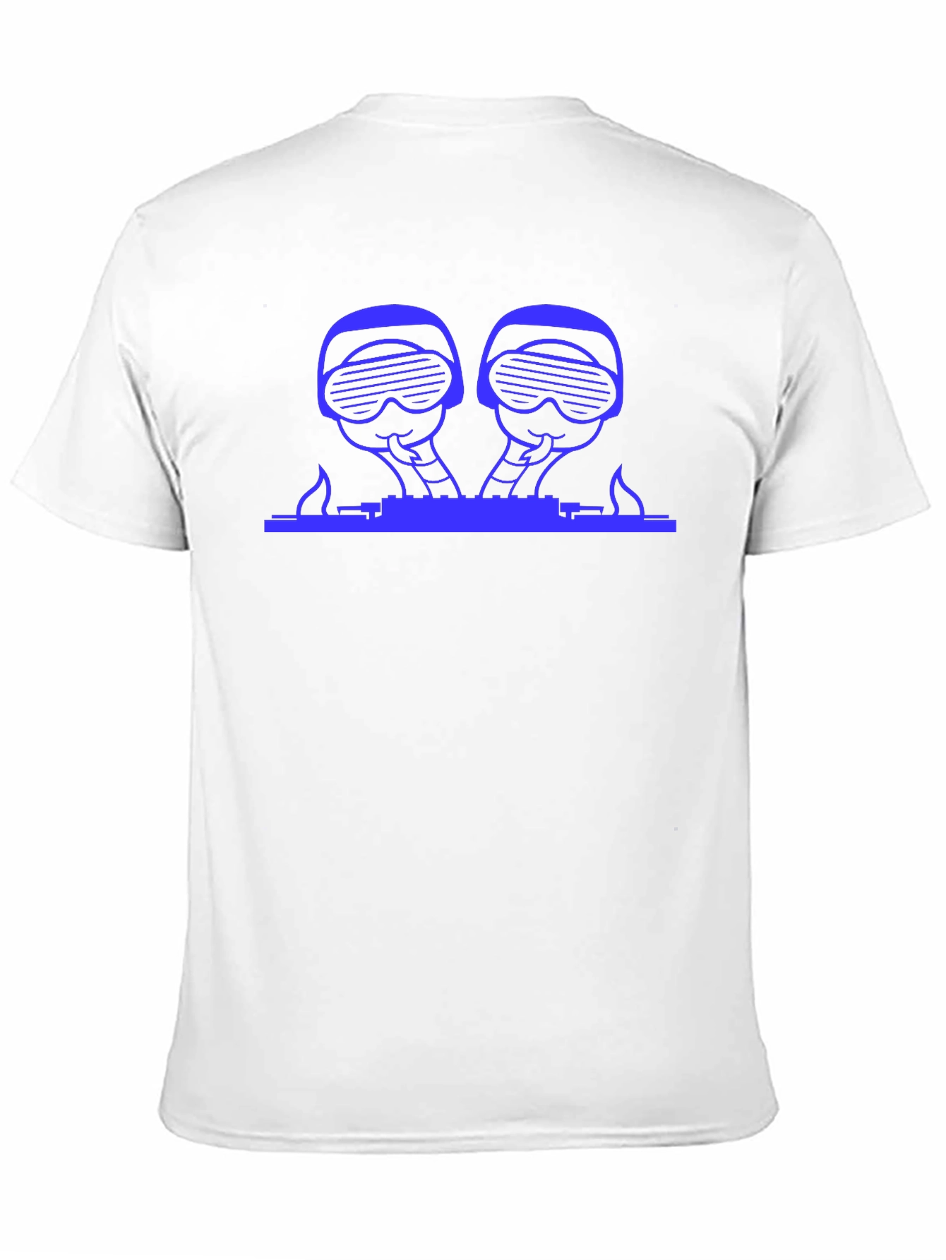 Blue Graphic DJ T-Shirt - Black Crew Neck Tee