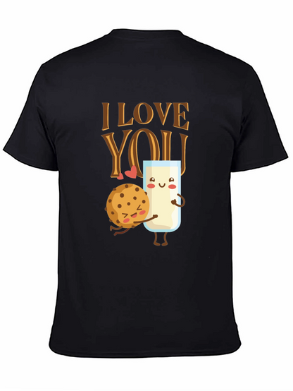 I Love You Cookie and Milk Graphic T-Shirt