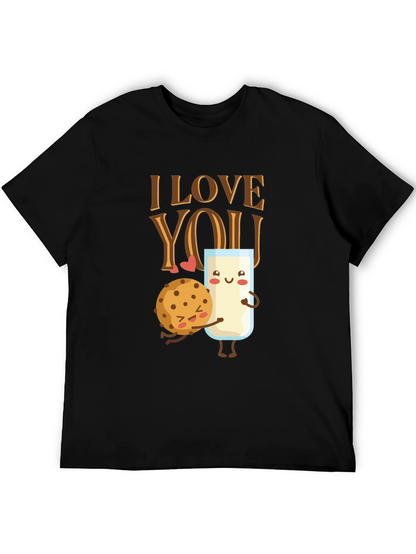 I Love You Cookie and Milk Graphic T-Shirt