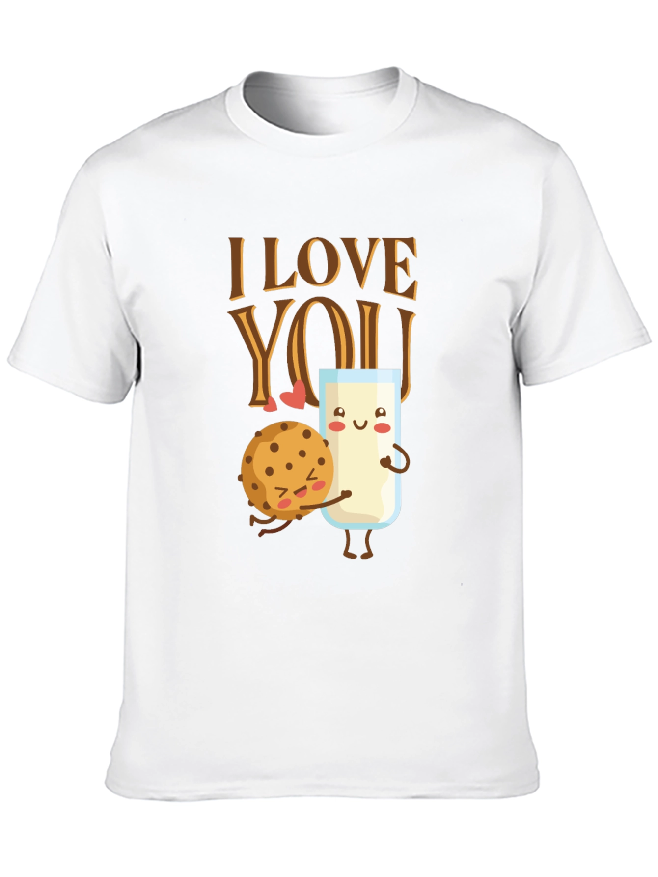 I Love You Cookie and Milk Graphic T-Shirt
