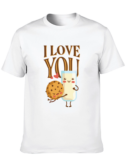 I Love You Cookie and Milk Graphic T-Shirt