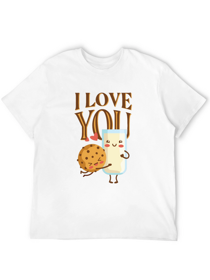 I Love You Cookie and Milk Graphic T-Shirt