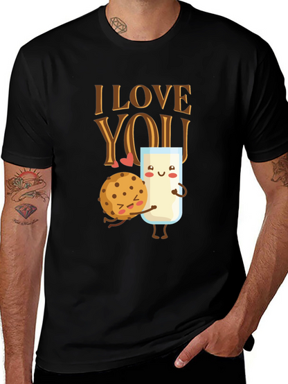 I Love You Cookie and Milk Graphic T-Shirt