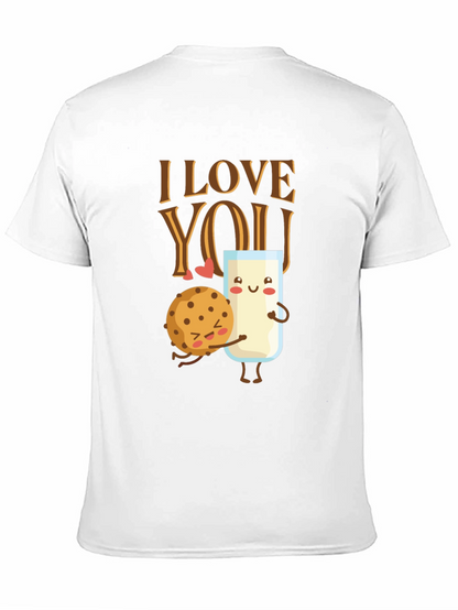 I Love You Cookie and Milk Graphic T-Shirt