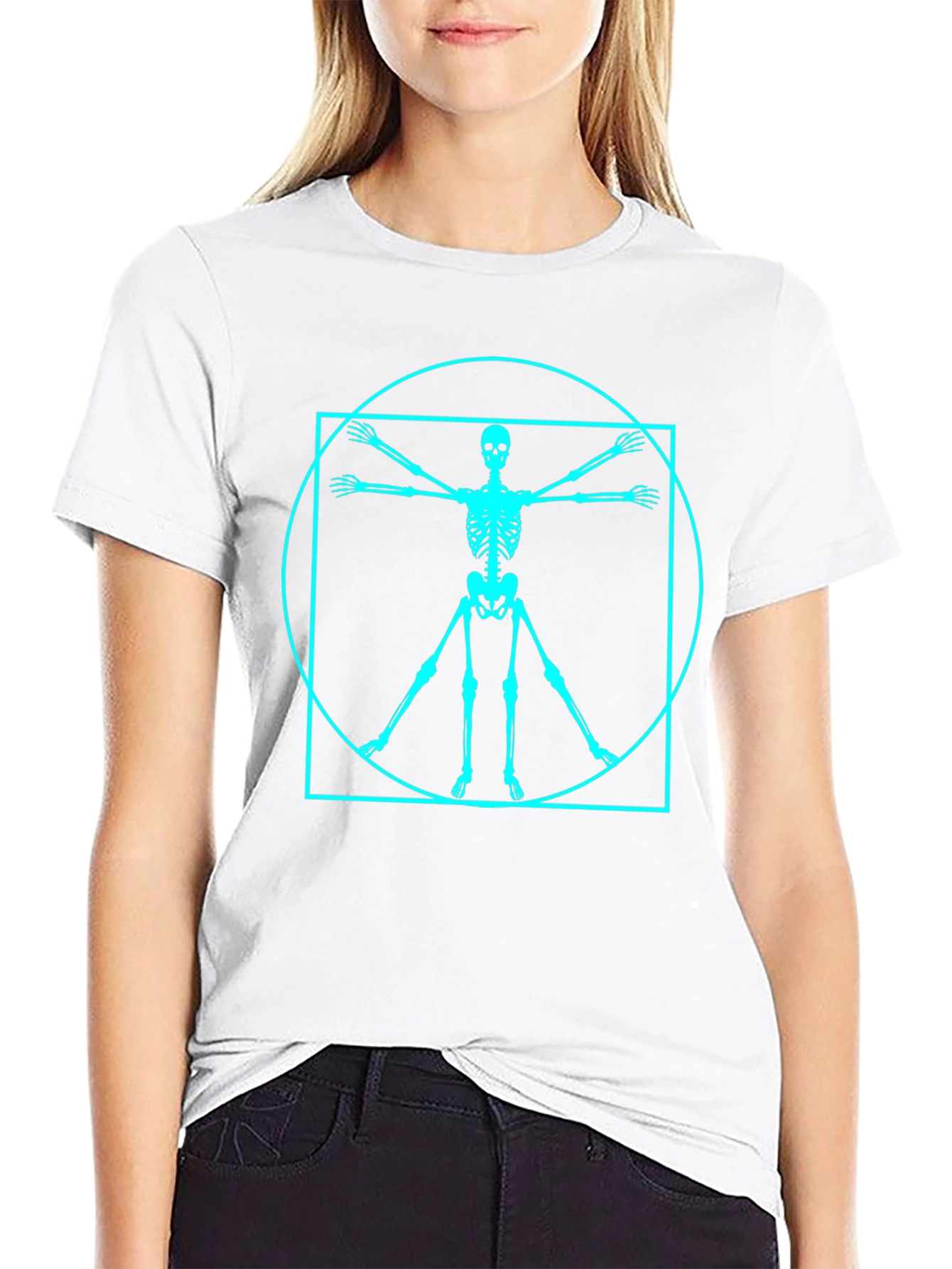Vitruvian Skeleton Graphic Tee - Black