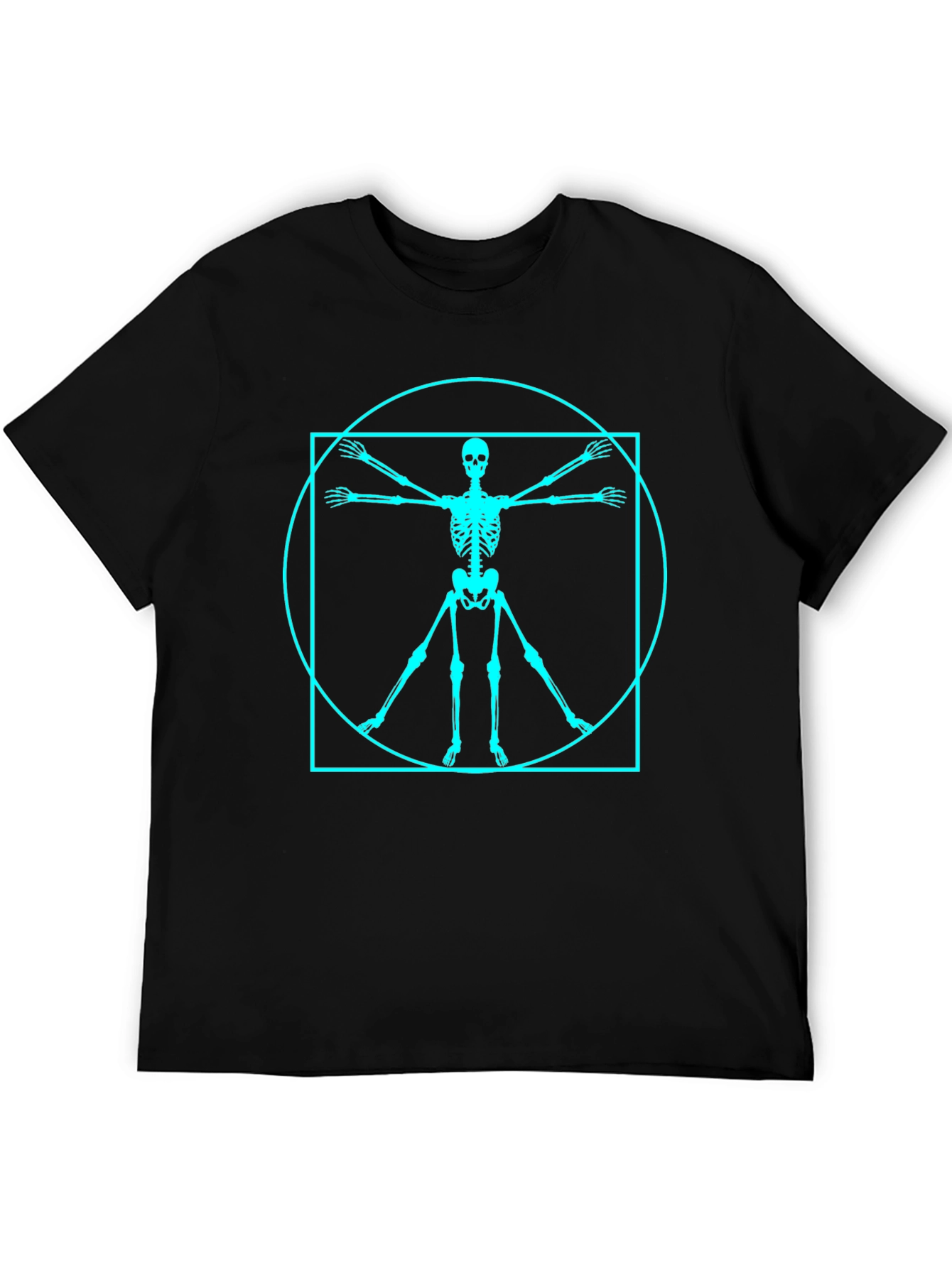 Vitruvian Skeleton Graphic Tee - Black