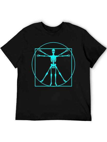 Vitruvian Skeleton Graphic Tee - Black