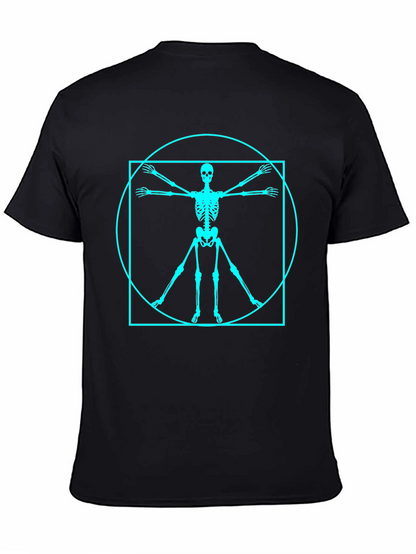 Vitruvian Skeleton Graphic Tee - Black