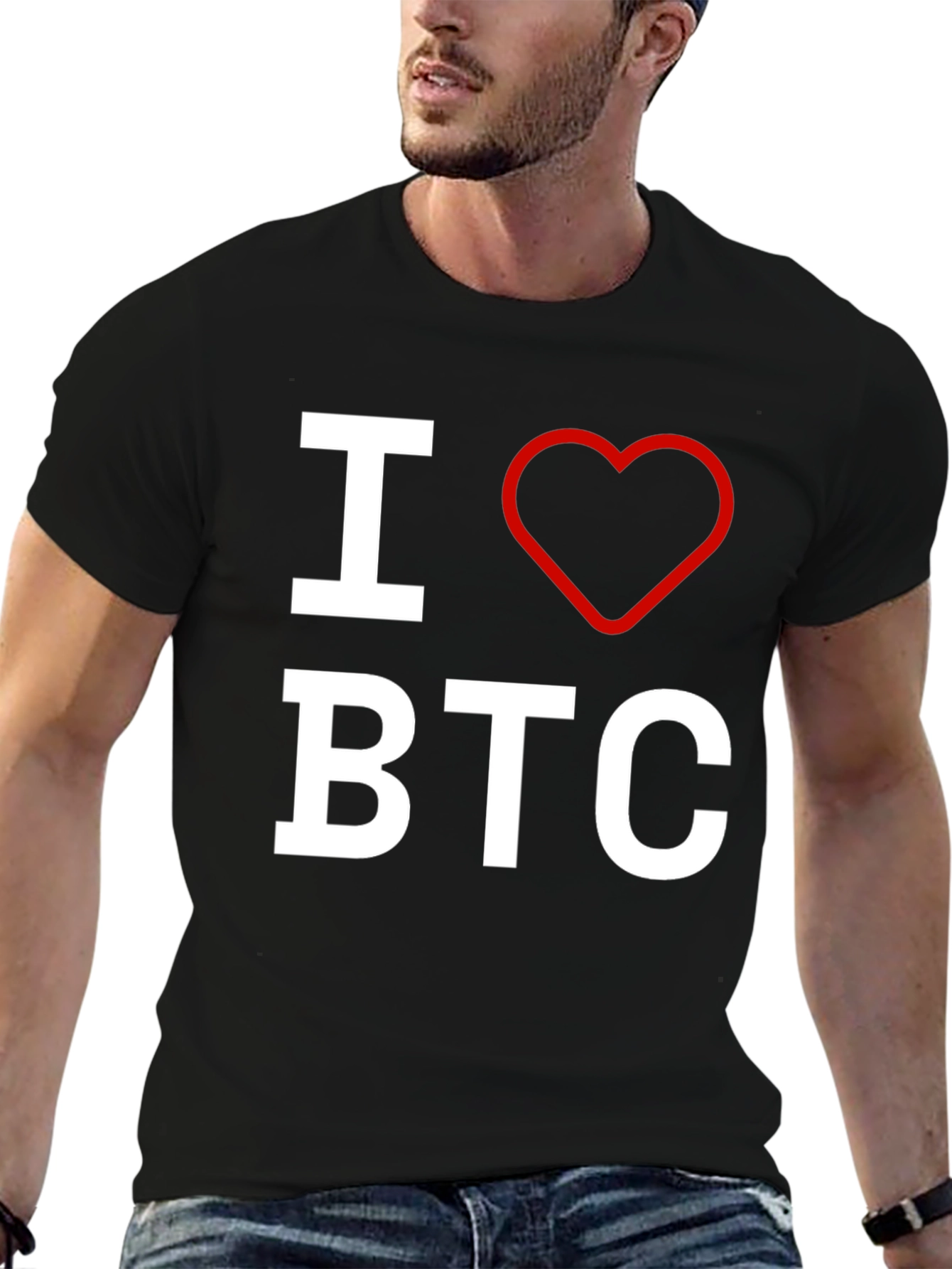 I Love BTC T-Shirt - Bitcoin Enthusiast Apparel
