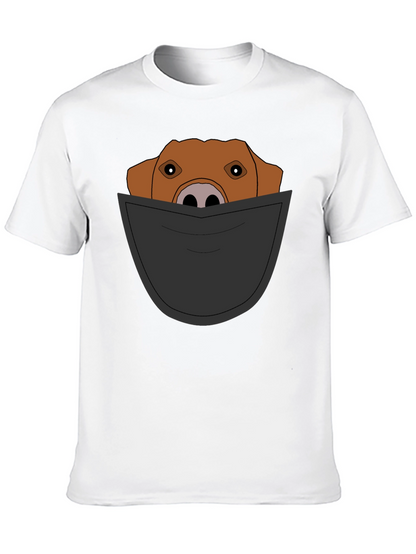 Dog in Pocket T-Shirt - Mens Graphic Tee